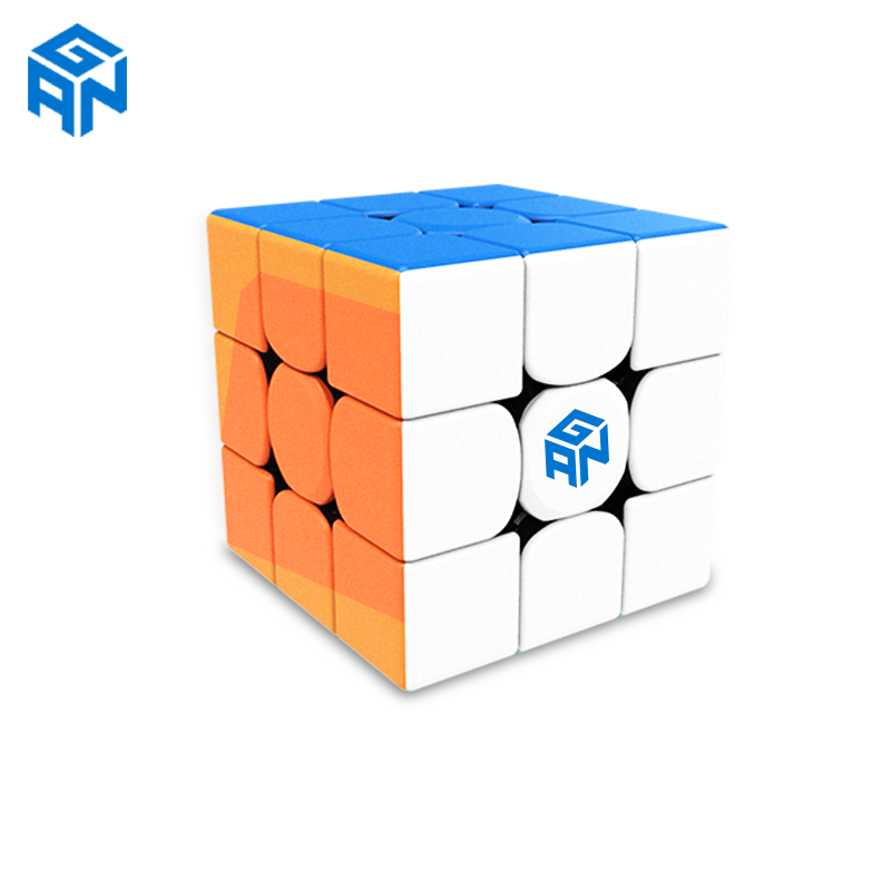 Coogam Gan 356 R Cube de Vitesse 3X3 Gans 356 R Cube Magique sans Autocollant Gan 356R Cube Casse-tête GES V3 Système avec Extra Bleue Pochette 